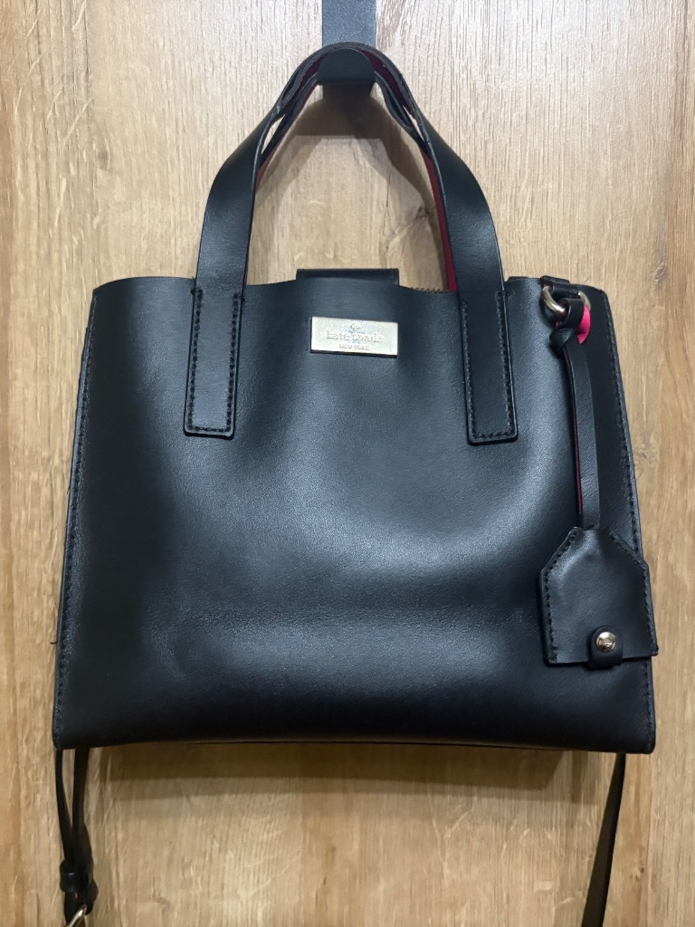 Kate Spade New York Black Pink Leather Putnam Drive Anissa Satchel/ Crossbody